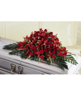 The Red Splendor Casket Spray The Red Splendor Casket Spray